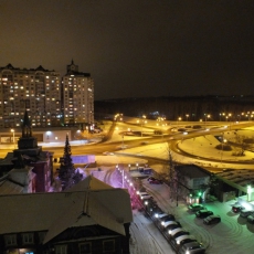 Улица Кирова. Левый берег. Ночь. Фото А. Завора