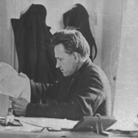 Г. А. Доронин в редакции газеты «Колхозная жизнь», г. Камень, 1934-1935 гг.